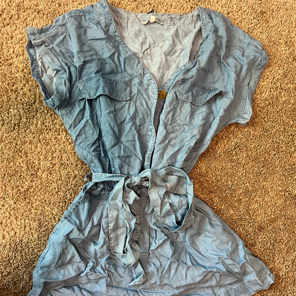 Medium blue jean romper